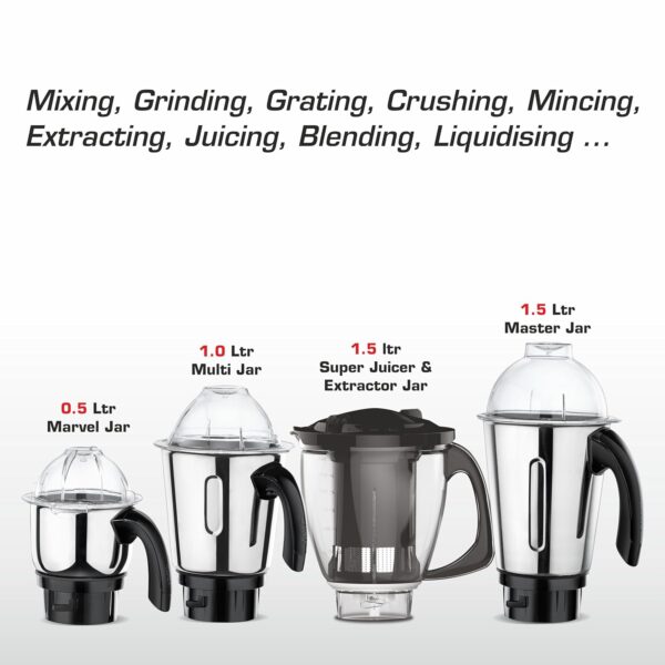 Vidiem Vstar ADC Blu Mixer Grinder 717 A | Mixer grinder 750 watts with 5 Jar in-1 Juicer Mixer Grinder - Image 3