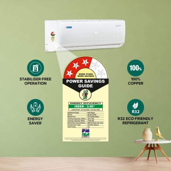 Bluestar Split 5 in 1 Convertible 1 Ton 3 Star Inverter AC | 100% Copper | PM 2.5 Filter | Turbo Cool | 2024 Model - Image 6