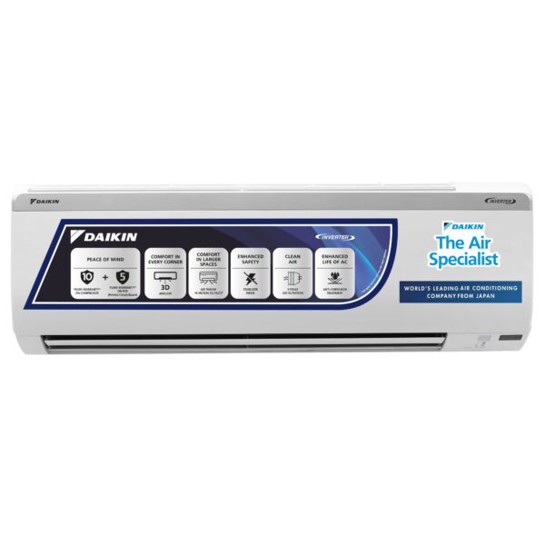 Daikin Standard Plus Series Split 1.5 Ton 3 Star Inverter AC | 3D Airflow | 100% Copper