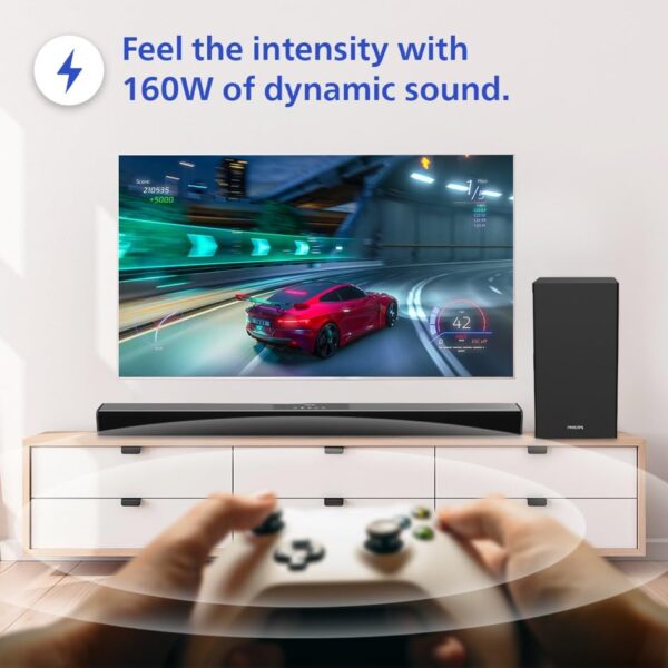 Philips Audio TAB4228/94 2.1Ch 160W Bluetooth Soundbar with Rich Bass, 3 EQ Modes, Multi-Connectivity - Image 5