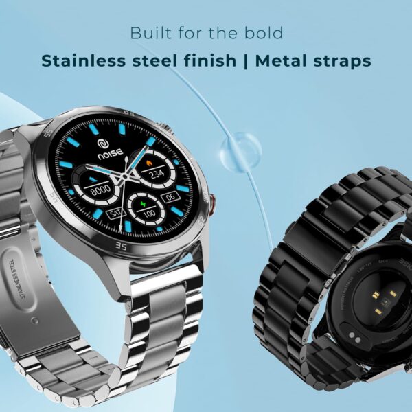 Noise Mettalix 1.4" Display, Bluetooth Calling Smart Watch with Metallic Strap, Stainless Steel Finish - Image 2