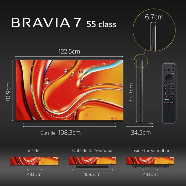 Sony 139 cm (55 inches) BRAVIA 7 4K Ultra HD AI Smart Mini LED Google TV K-55XR70 (Black) - Image 5