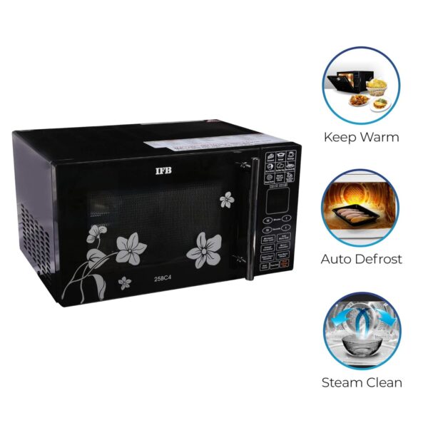 IFB 25 L Convection Microwave Oven (25BC4, Black +Floral Design) - Image 3