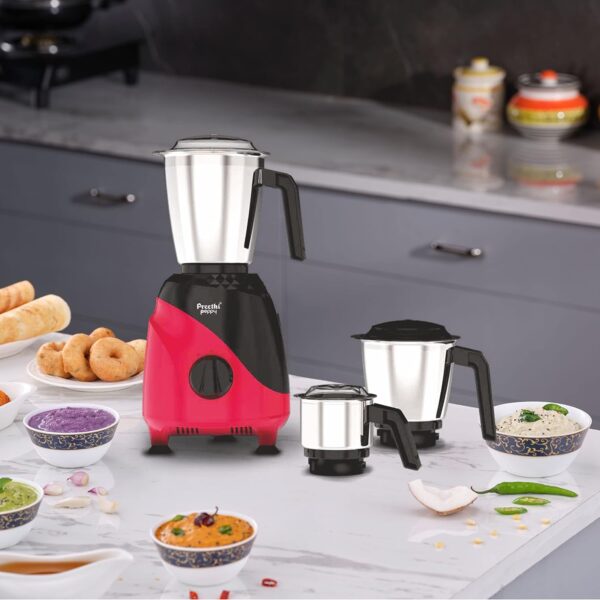 Preethi Peppy MG-245 mixer grinder, 750 watt, Black & Red - Image 2