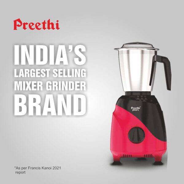 Preethi Peppy MG-245 mixer grinder, 750 watt, Black & Red - Image 7