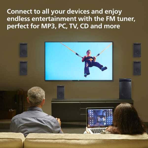 Philips Audio TAV5557 5.1 Channel 80W Bluetooth Multimedia Speaker System with 5x15W Satellite Speakers - Image 6