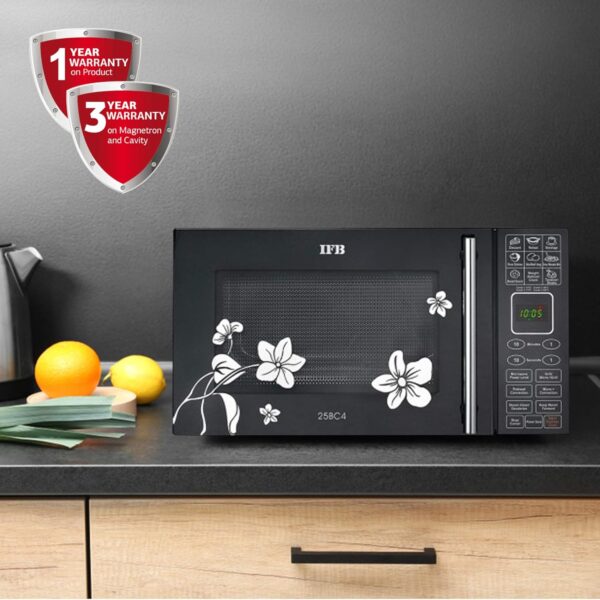 IFB 25 L Convection Microwave Oven (25BC4, Black +Floral Design) - Image 6