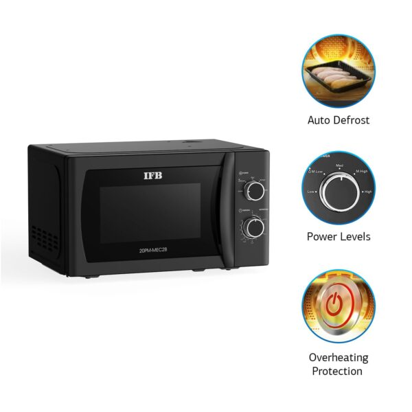 IFB 20 Litre Solo Microwave Oven (20PM-MEC2B, Mechanical Knob,Black) - Image 2