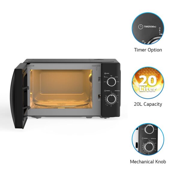 IFB 20 Litre Solo Microwave Oven (20PM-MEC2B, Mechanical Knob,Black) - Image 4