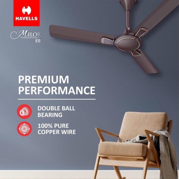 Havells 1200Mm Milor Energy Saving Ceiling Fan (Dusk) - Image 5