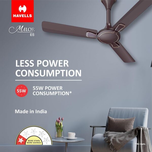 Havells 1200Mm Milor Energy Saving Ceiling Fan (Dusk) - Image 2