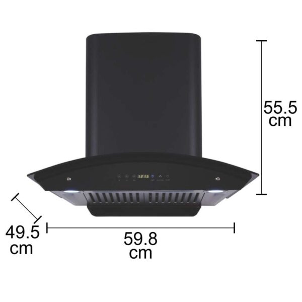 Hindware Chromia Black 60 Cm Wall Mounted Chimney - Image 3