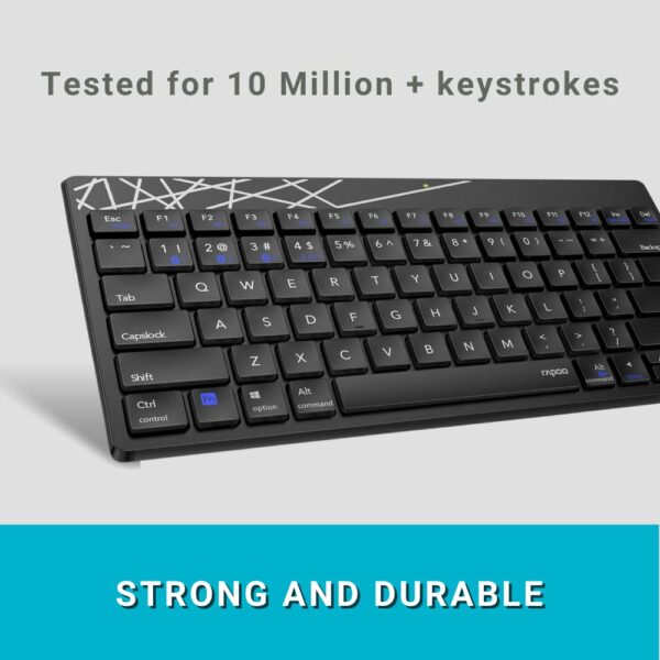 Rapoo 8000M Multi-Mode Keyboard Bluetooth 3.0/4.0 Wireless - Image 4