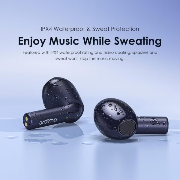 Oraimo Riff 2 TWS Earbuds with ENC Quad Mic,30Hr Playtime,Custom EQ Modes,IPX4,BT 5.3 Bluetooth Headset - Image 6