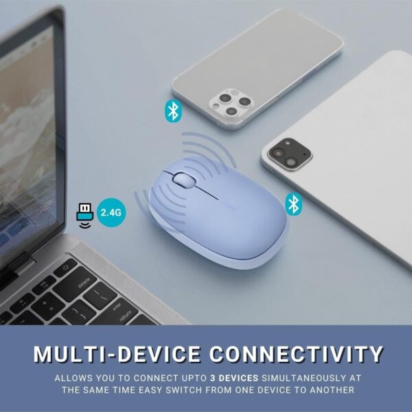 RAPOO M650 Bluetooth Multi-Device Silent Mouse, Dual Mode Bluetooth + 2.4G Wireless Mouse - Image 2