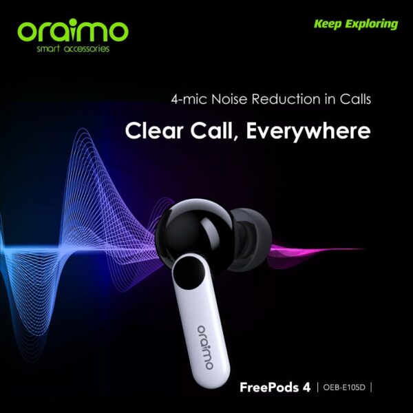 Oraimo Free pods 4 OEB-E105D Active Noise Cancellation+IPX5 Waterproof - Image 4