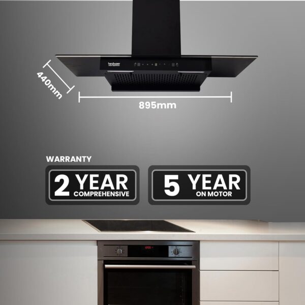 Hindware Smart Appliances Mariana 90 Auto Clean Kitchen Chimney with Max Suction 1180 m3/h - Image 5