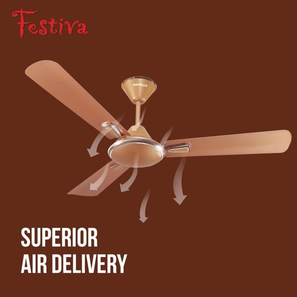 Havells Festiva 1200mm Dust Resistant Ceiling Fan (Pearl Copper) - Image 7