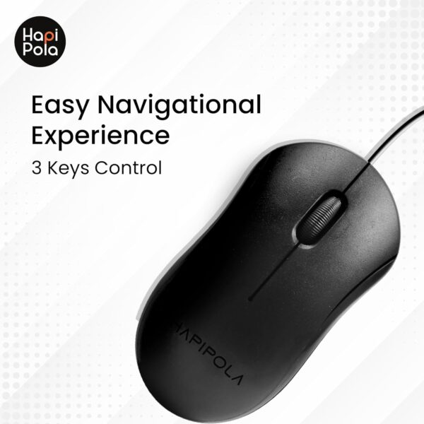 HAPIPOLA Mouse Ultra Mouse, Wired Optical Mouse, Scrolling Wheel, Plug and Play - Image 4