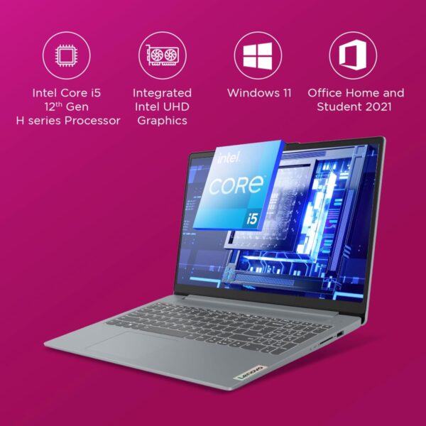 Lenovo IdeaPad Slim 3 12th Gen Intel Core i5-12450H 15.6" (39.6cm) FHD IPS Thin & Light Laptop (16GB/512GB SSD - Image 2