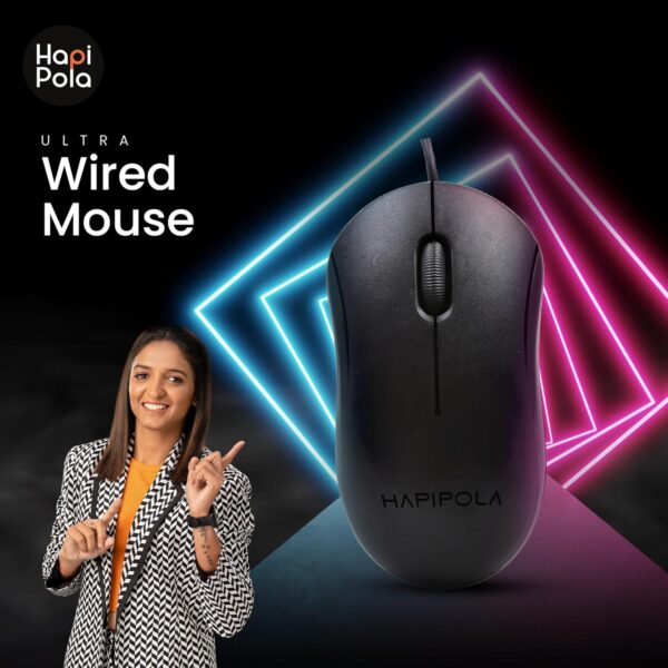 HAPIPOLA Mouse Ultra Mouse, Wired Optical Mouse, Scrolling Wheel, Plug and Play - Image 2