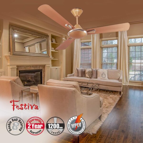 Havells Festiva 1200mm Dust Resistant Ceiling Fan (Pearl Copper) - Image 9