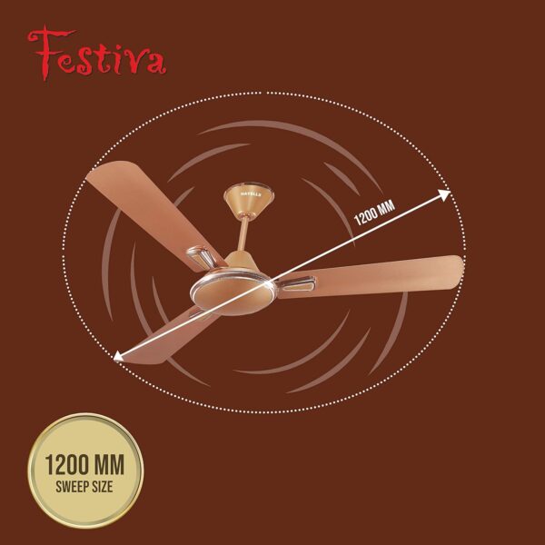 Havells Festiva 1200mm Dust Resistant Ceiling Fan (Pearl Copper) - Image 8