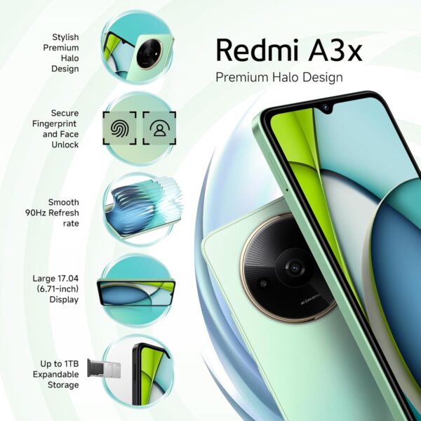 Redmi A3X (Ocean Green, 3GB RAM, 64GB Storage) - Image 2