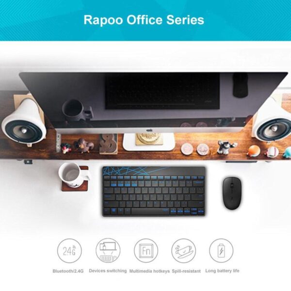 Rapoo 8000M Multi-Mode Keyboard Bluetooth 3.0/4.0 Wireless - Image 2