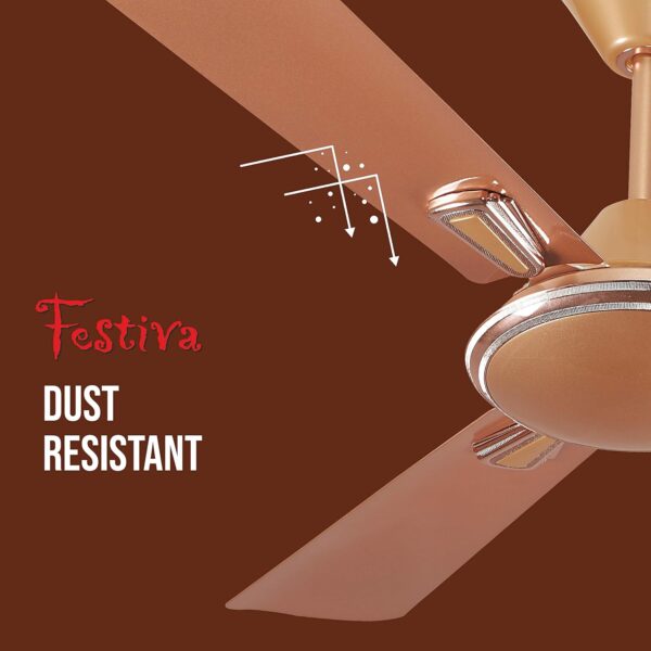 Havells Festiva 1200mm Dust Resistant Ceiling Fan (Pearl Copper) - Image 3